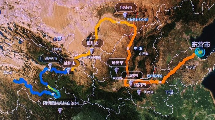 △黃河發(fā)源于青藏高原，呈“幾”字形流經(jīng)青海、四川、甘肅、寧夏、內(nèi)蒙古、山西、陜西、河南、山東9省區(qū)，全長5464公里。(資料圖)