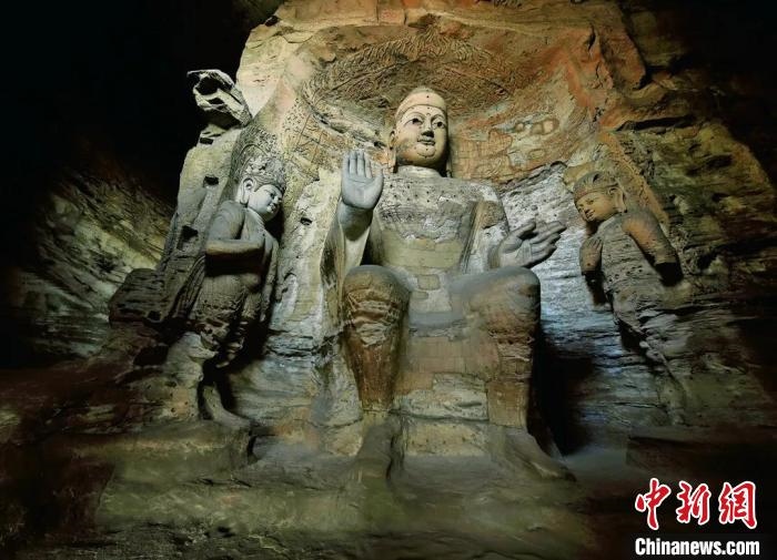 云岡石窟規(guī)模最大的洞窟第3窟。