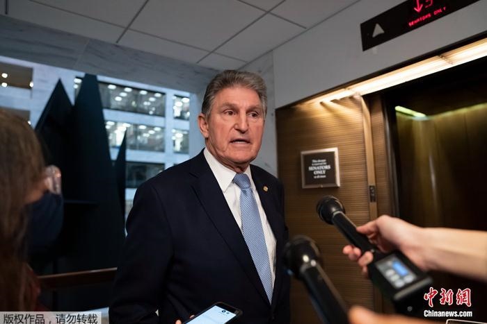 資料圖：美國民主黨籍參議員曼欽。