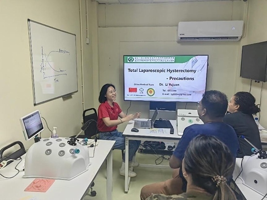 培訓(xùn)現(xiàn)場(chǎng)。第18期援圭亞那醫(yī)療隊(duì)供圖