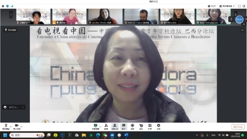 中國傳媒大學(xué)外國語言文化學(xué)院院長文春英教授。 論壇截圖