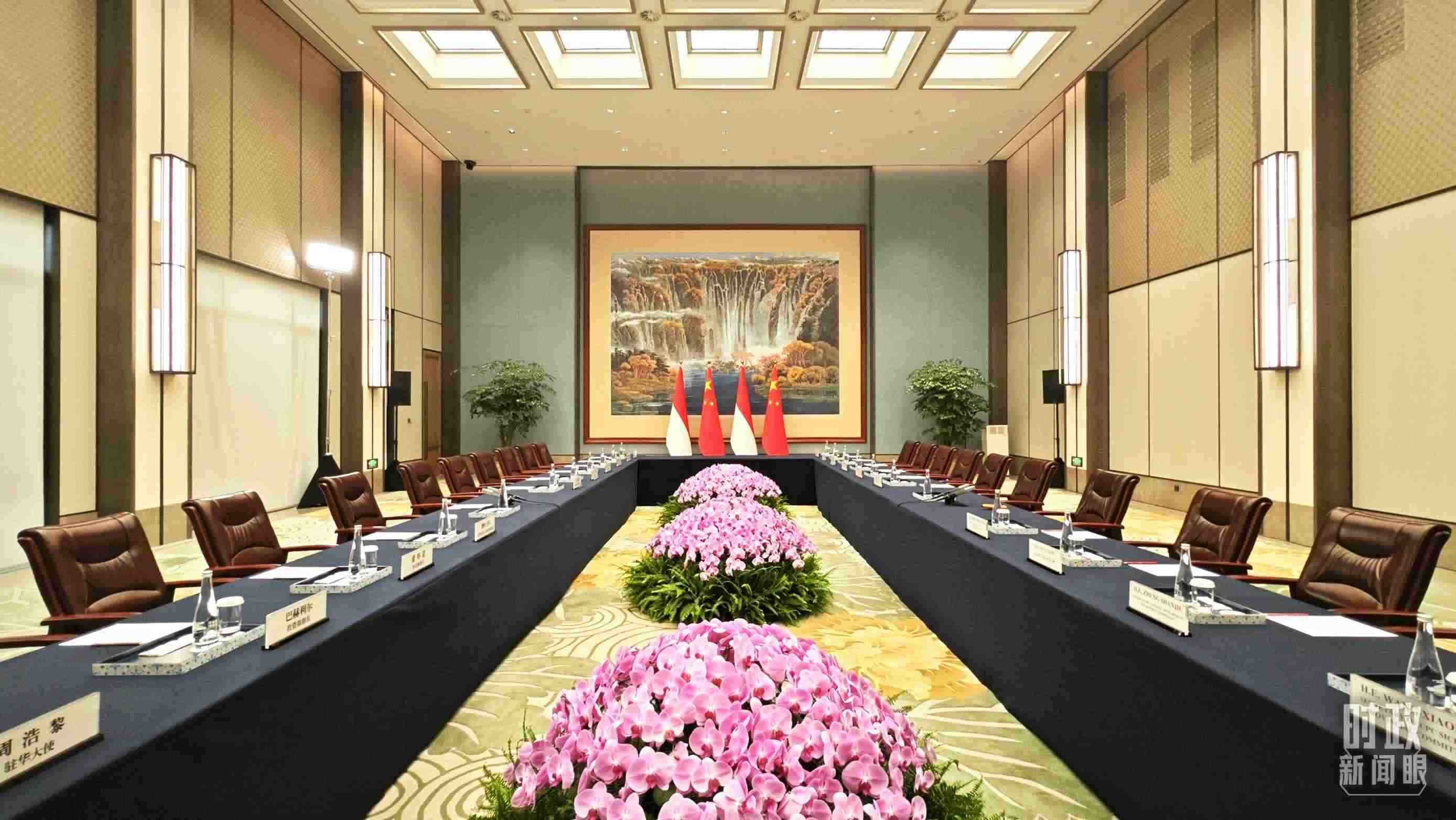 中印尼兩國元首在這里舉行會見。這是會見開始前的場景。（總臺央視記者許永松拍攝）