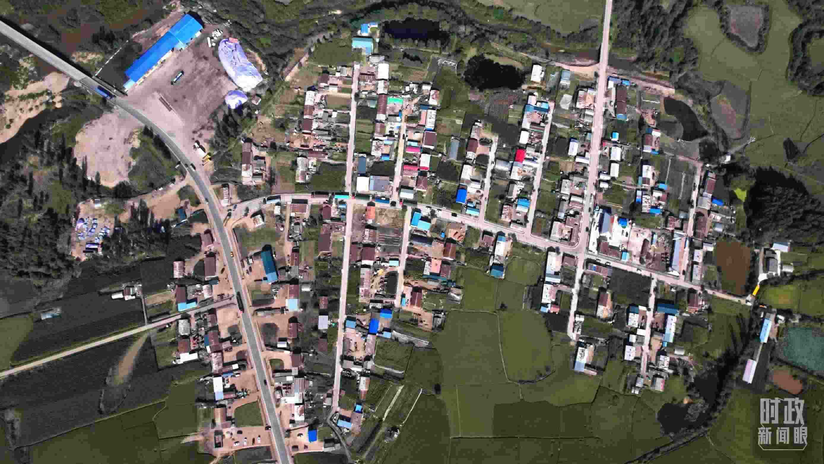 △9月7日，龍王廟村航拍。（總臺國廣記者李晉拍攝）