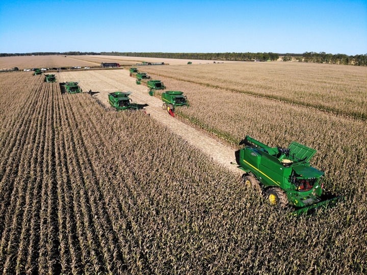 9月20日在位于黑龍江雙鴨山市友誼縣的北大荒農(nóng)業(yè)股份有限公司友誼分公司一地塊拍攝的秋收現(xiàn)場(chǎng)（無(wú)人機(jī)照片）。新華社記者 王松 攝
