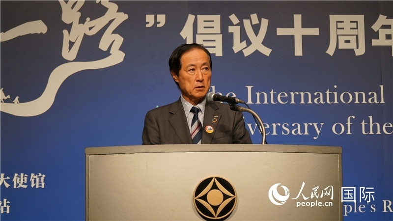日本經(jīng)團(tuán)聯(lián)副會(huì)長(zhǎng)佐藤康博發(fā)言。人民網(wǎng) 蔣曉辰攝