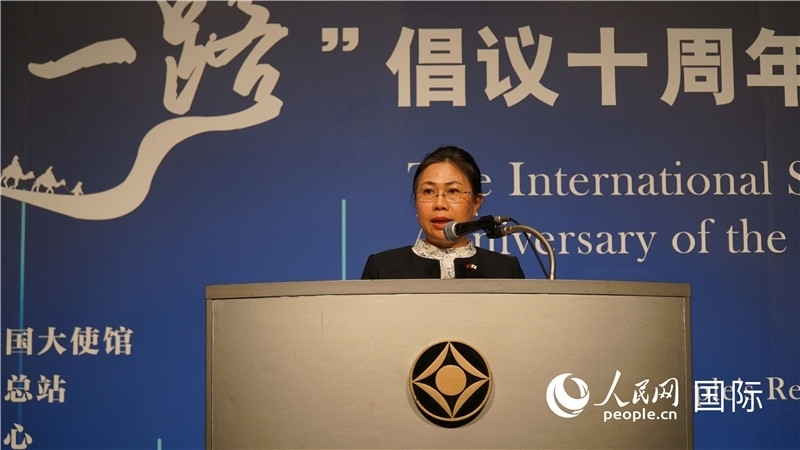 老撾駐日大使安拉萬發(fā)言。人民網(wǎng) 蔣曉辰攝