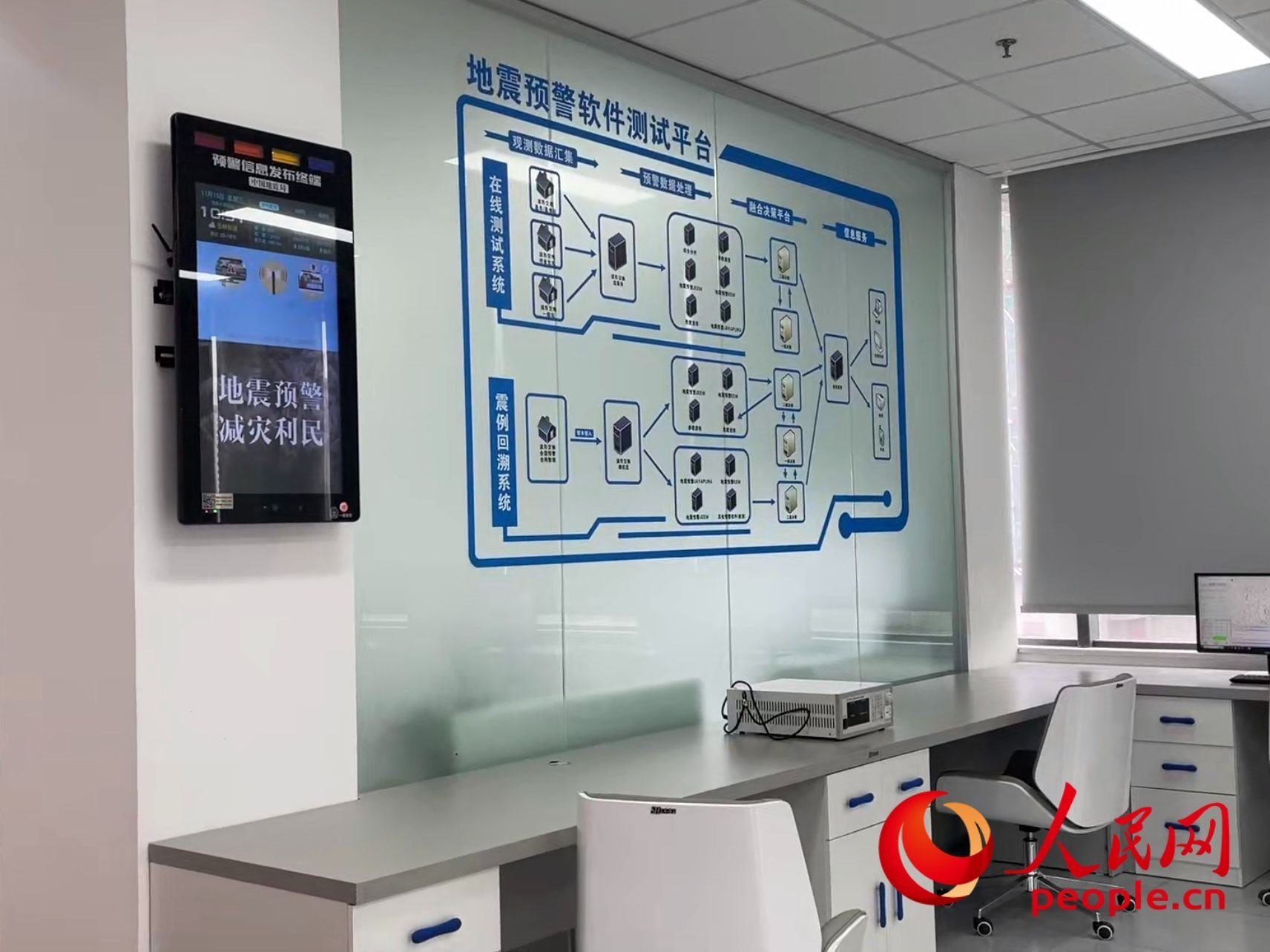 中國地震局地震預警技術測試實驗室。人民網(wǎng) 周靜圓攝