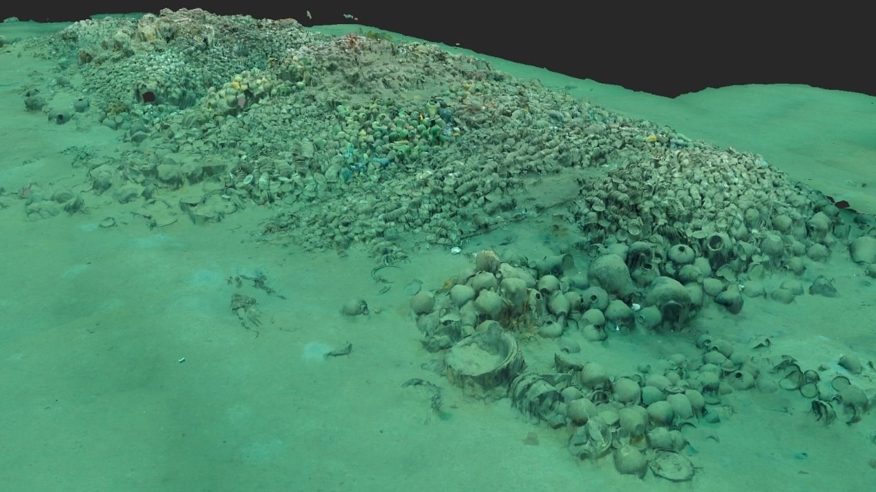 南海西北陸坡一號沉船遺址核心區(qū)三維圖。國家文物局供圖