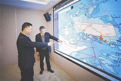 圖③：法官為涉案船舶尋找安全的錨泊地點。