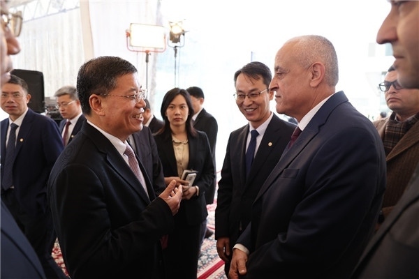 李永明同埃及住房部副部長(zhǎng)會(huì)談交流。主辦方供圖