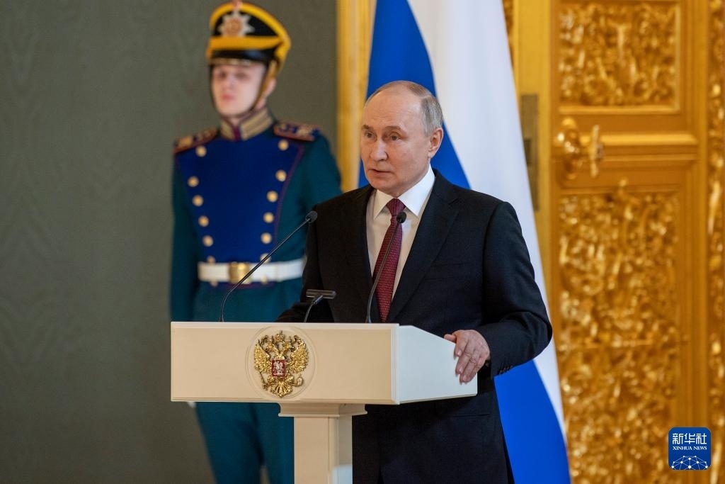 3月20日，俄羅斯總統(tǒng)普京在莫斯科克里姆林宮與其競(jìng)選團(tuán)隊(duì)代表舉行見面會(huì)。新華社記者 曹陽(yáng) 攝