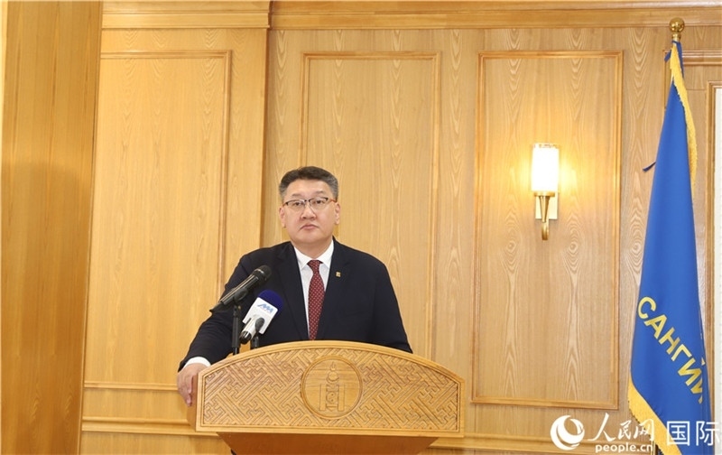 扎布赫楞部長(zhǎng)致辭。人民網(wǎng)記者 霍文攝