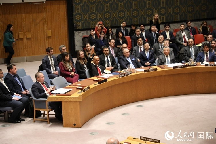 4月18日，安理會投票現(xiàn)場，12個成員投贊成票。 人民網(wǎng)記者 李志偉攝