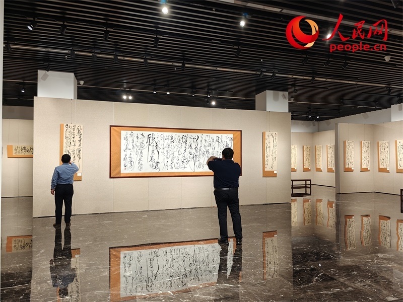 觀眾正在參觀展覽。人民網(wǎng)記者 韋衍行攝