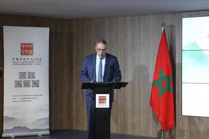 摩洛哥青年、文化和新聞部秘書長邁斯歐迪致辭，摩洛哥中國文化中心供圖