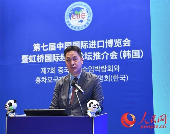 在華韓國(guó)創(chuàng)新中心代表金鐘文發(fā)言。 人民網(wǎng) 程安康攝