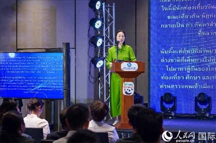 中國(guó)駐泰國(guó)大使館公使銜參贊常禹萌致辭。（普拉維攝）