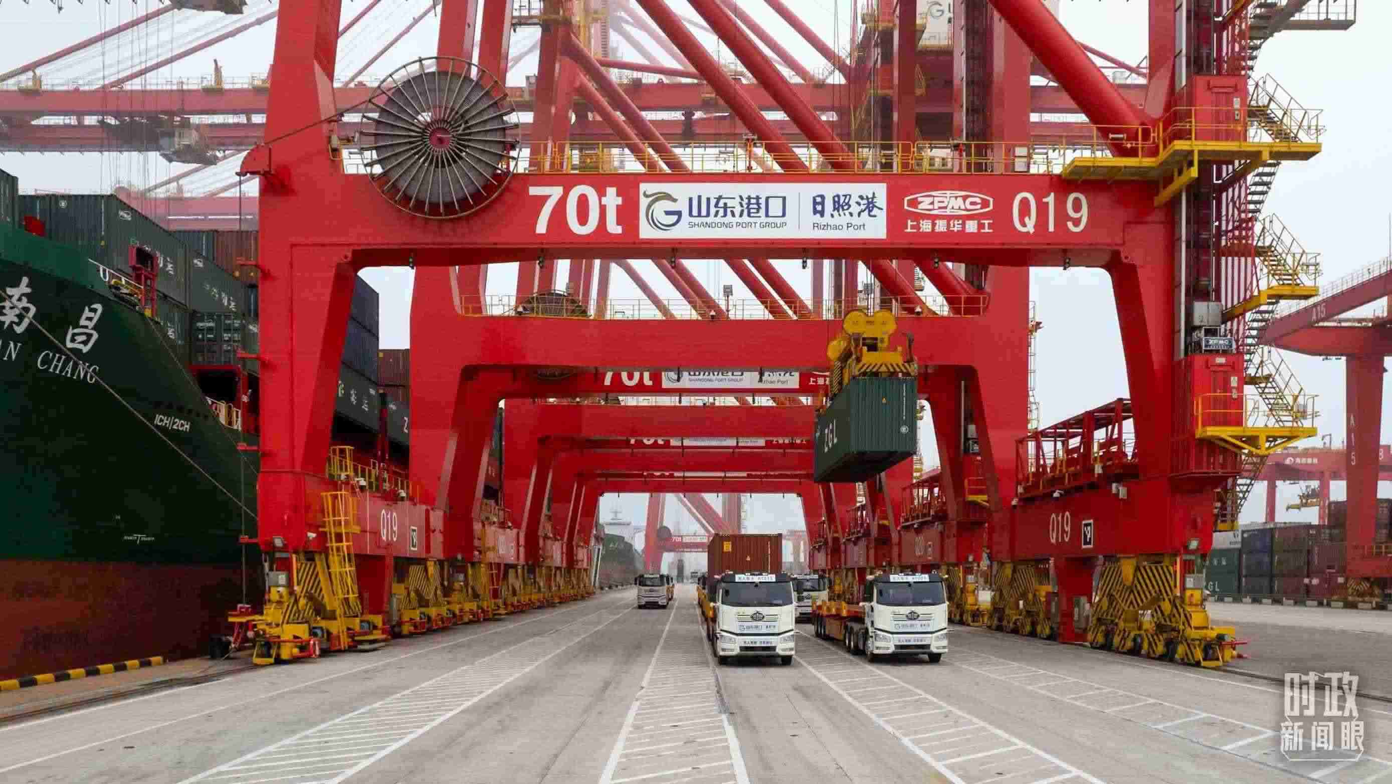 山東日照港。（總臺國廣記者李晉拍攝）
