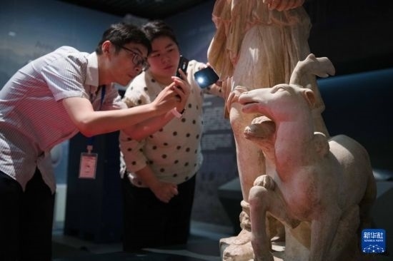 7月2日，安徽博物院工作人員在拍攝開(kāi)箱后的古希臘文物。新華社記者 張端 攝