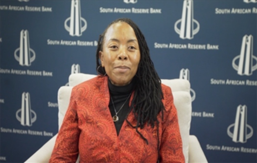 南非儲備銀行副行長、審慎監(jiān)管局首席執(zhí)行官芬迪?查齊巴納視頻發(fā)言。（中國建設(shè)銀行約翰內(nèi)斯堡分行供圖）