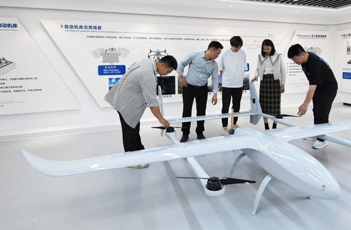 這是中科安飛（合肥）科技有限公司生產(chǎn)的無(wú)人機(jī)產(chǎn)品。（2024年5月16日攝）新華社發(fā)（郭如琦 攝）