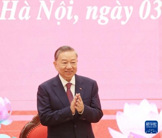 8月3日，在越南河內(nèi)，蘇林出席新聞發(fā)布會。新華社/越通社