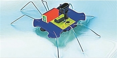 一種能夠在水面上滑行的自供電“蟲(chóng)子”機(jī)器人。圖片來(lái)源：紐約州立大學(xué)賓漢姆頓分校