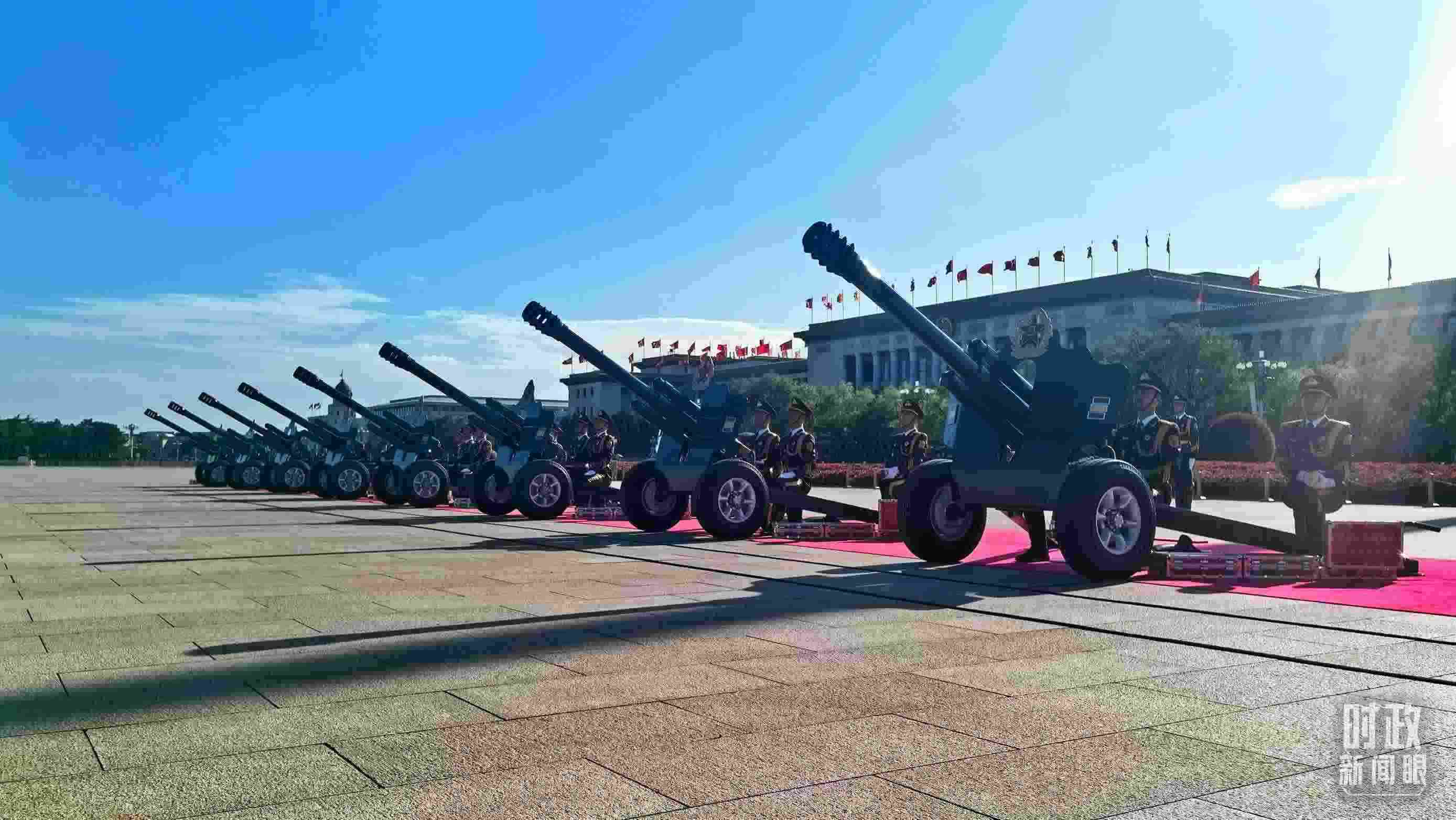 △天安門廣場的禮炮。（總臺央視記者王子杭拍攝）