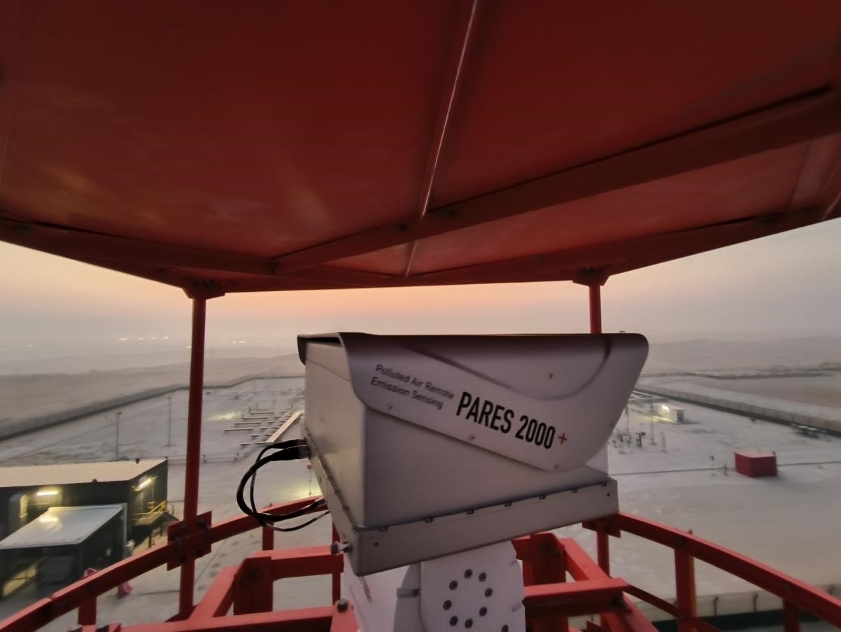 紅外線氣體監(jiān)測及智能預警系統(tǒng)主設備。振華石油供圖