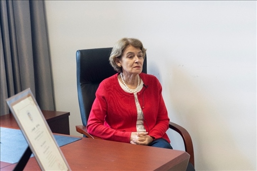 聯(lián)合國教科文組織前總干事伊琳娜·博科娃接受人民網(wǎng)采訪。人民網(wǎng) 常沙攝