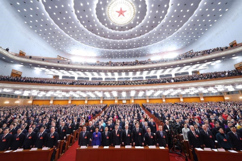 2024年3月5日，第十四屆全國人民代表大會(huì)第二次會(huì)議在北京人民大會(huì)堂開幕。新華社記者 黃敬文 攝
