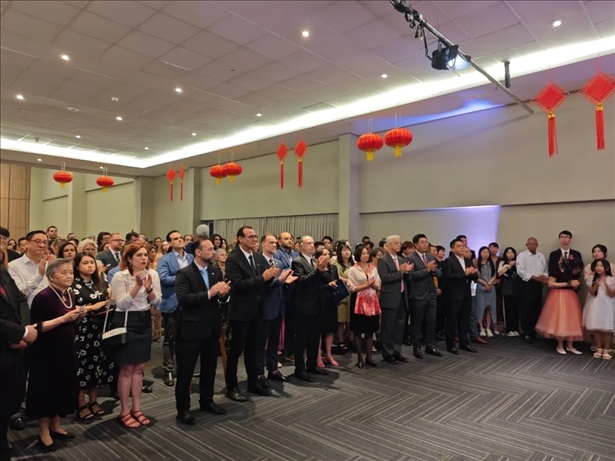 圖為招待會(huì)現(xiàn)場(chǎng)。 中國(guó)駐累西腓總領(lǐng)館供圖