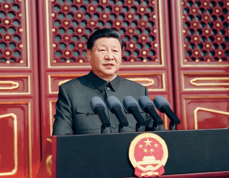 2019年10月1日，慶祝中華人民共和國成立70周年大會在北京天安門廣場隆重舉行。中共中央總書記、國家主席、中央軍委主席習(xí)近平發(fā)表重要講話。 新華社記者 鞠鵬/攝