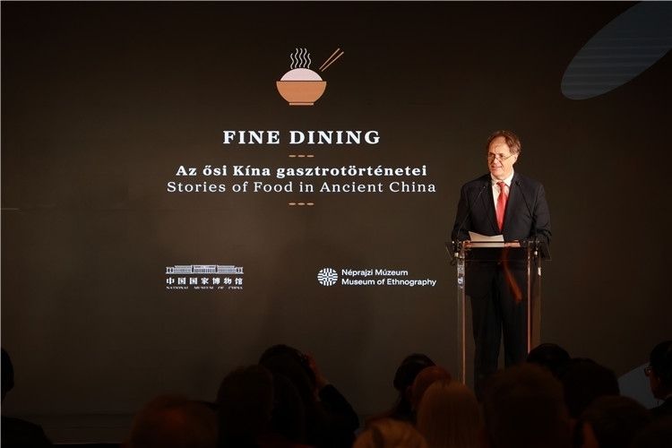 匈牙利文化和創(chuàng)新部副國務(wù)秘書喬鮑致辭。圖片由中國駐匈牙利大使館提供。