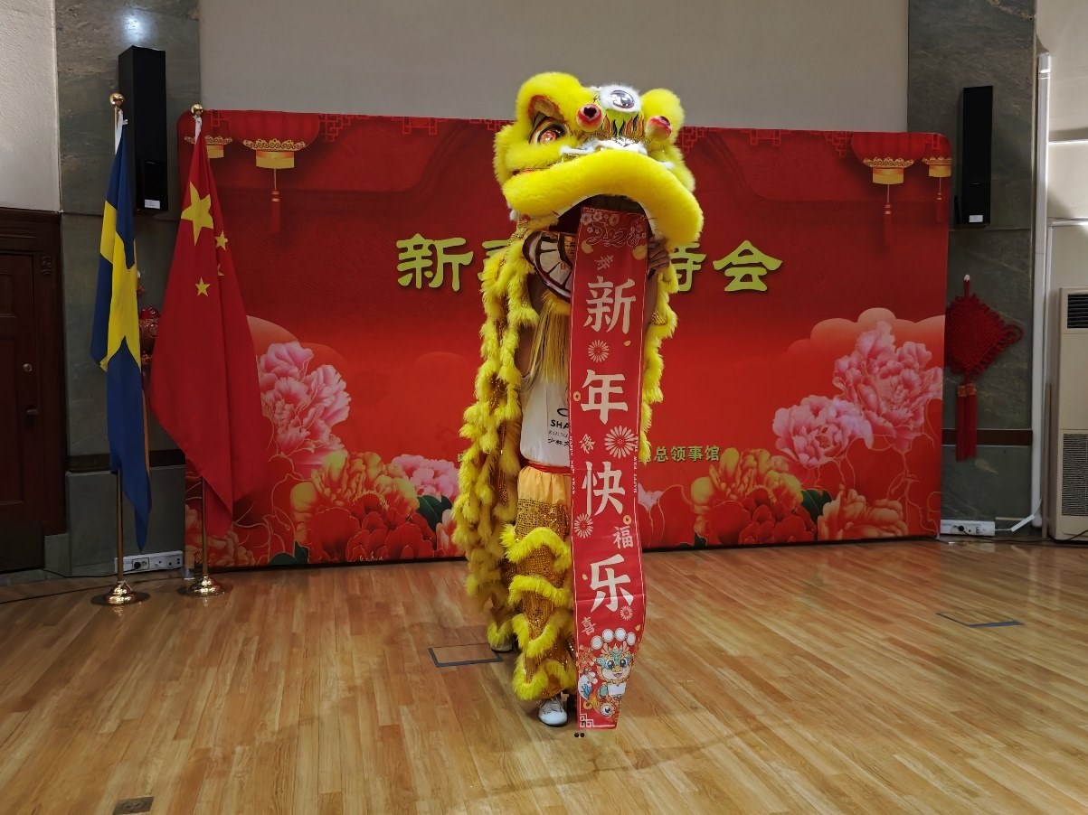 開場(chǎng)舞獅表演。中國駐哥德堡總領(lǐng)館供圖
