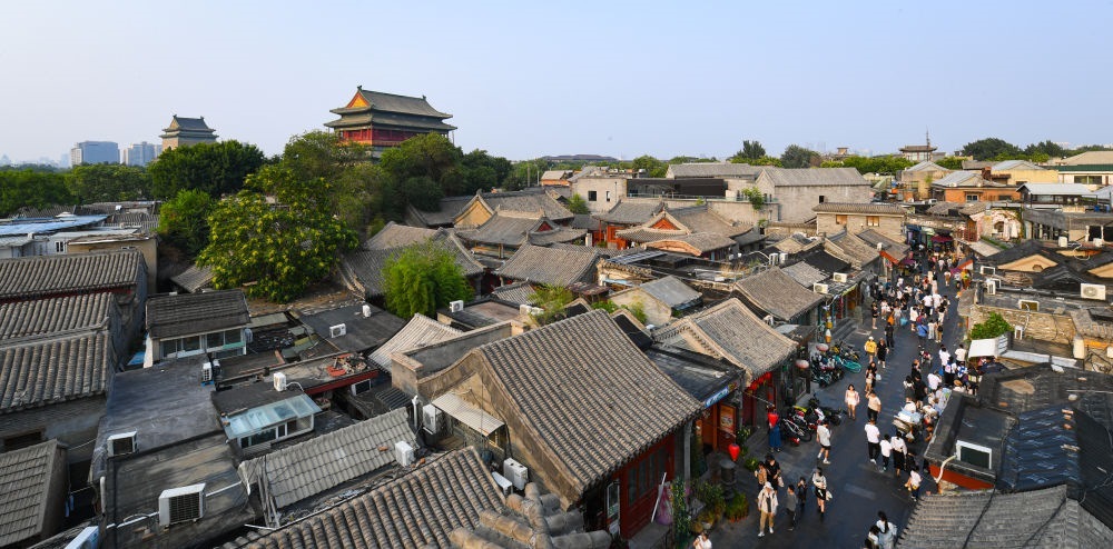 遠眺鐘鼓樓。新華社記者 陳鐘昊 攝