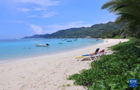 3月19日，游客在塞舌爾馬埃島海邊休閑。新華社記者 董江輝 攝