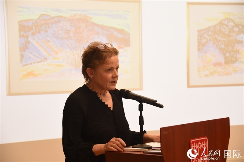 瑞典著名畫家比麗塔·穆爾的藝術(shù)講座。人民網(wǎng)記者 殷淼攝