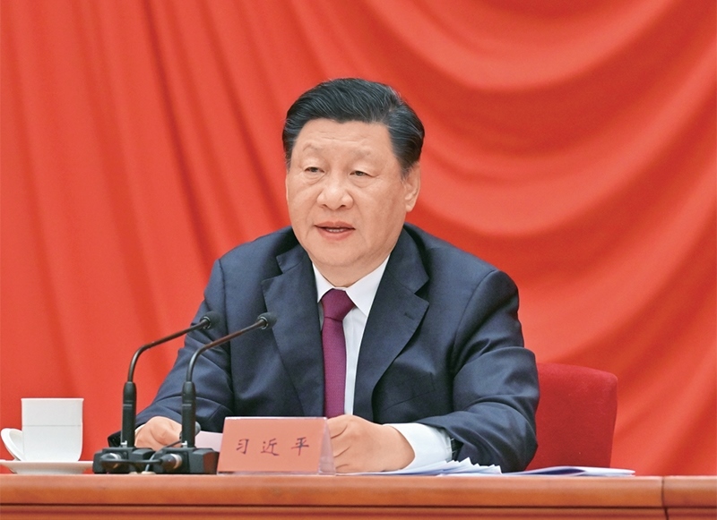 2022年5月10日，慶祝中國共產(chǎn)主義青年團(tuán)成立100周年大會(huì)在北京人民大會(huì)堂隆重舉行。中共中央總書記、國家主席、中央軍委主席習(xí)近平在大會(huì)上發(fā)表重要講話。 新華社記者 岳月偉/攝