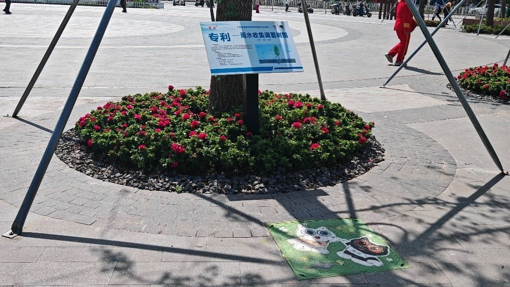 廣安“雨水收集調(diào)蓄樹池”，已在市內(nèi)公園落地運用。受訪者供圖