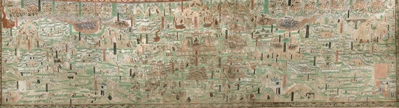 莫高窟第61窟內(nèi)的《五臺山圖》。