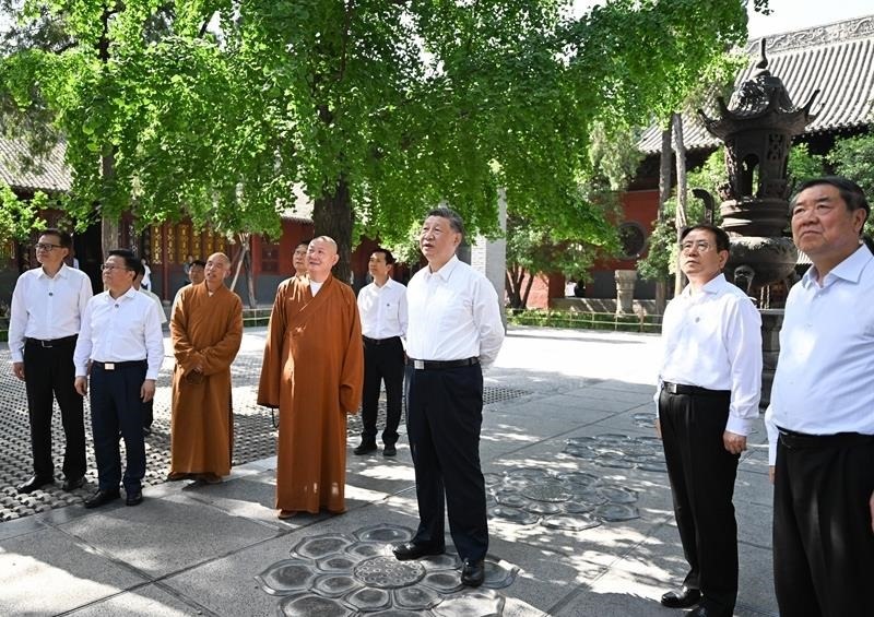 △2025年5月19日，習(xí)近平總書記在河南洛陽白馬寺考察。